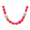 Necklace Of Chalcedony Tumbles With Silver Plated Tortoise Spacer Bead FN-1077