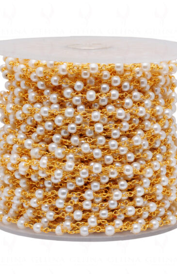 Wholesale Lot Of 50 Mtr 3Mm Cultured Pearl Chain In .925 Sterling Silver Cm1078