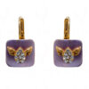 Simulated Diamond Studded Cushion Shape Earrings FE-1078