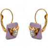 Simulated Diamond Studded Cushion Shape Earrings FE-1078