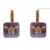 Simulated Diamond Studded Cushion Shape Earrings FE-1078
