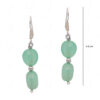 Necklace Set Of Sea Green Aquamarine Tumbles With Silver Plated Elements FN-1078