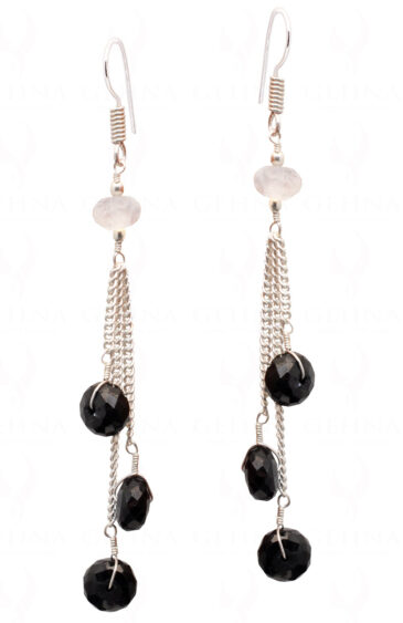Spinel & Rainbow Moonstone Gemstone Earrings In .925 Sterling Silver ES-1079