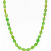 Necklace Set Of Prehnite Tumble Shaped Bead With Gold Plated Elements FN-1079