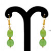 Necklace Set Of Prehnite Tumble Shaped Bead With Gold Plated Elements FN-1079