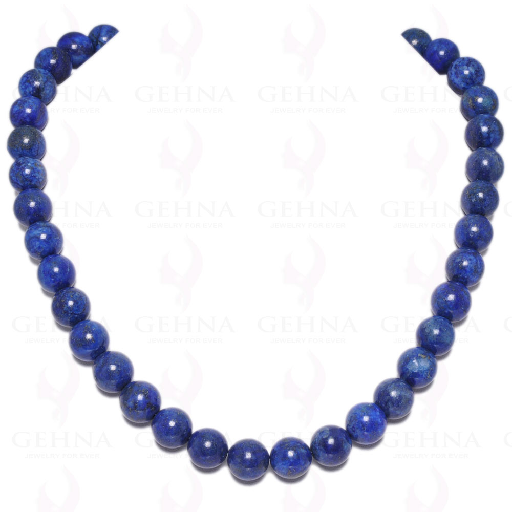 Lapis Lazuli Gemstone Cabochon Round Ball Bead Strand Necklace NS-1080