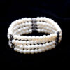 4 Rows Of Pearl Gemstone Beaded Flexible Bracelet BS-1080