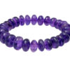 Amethyst Gemstone Round Cabochon Beaded Flexible Bracelet BS-1081