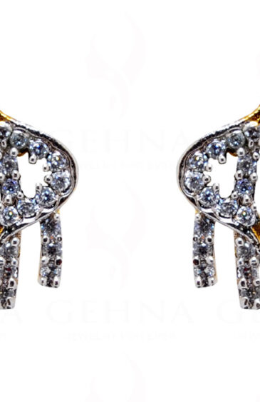 Simulated Diamond Studded Earrings FE-1081