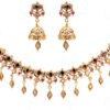 Tourmaline & Simulated Diamond Studded Jewelry Necklace Set FN-1081