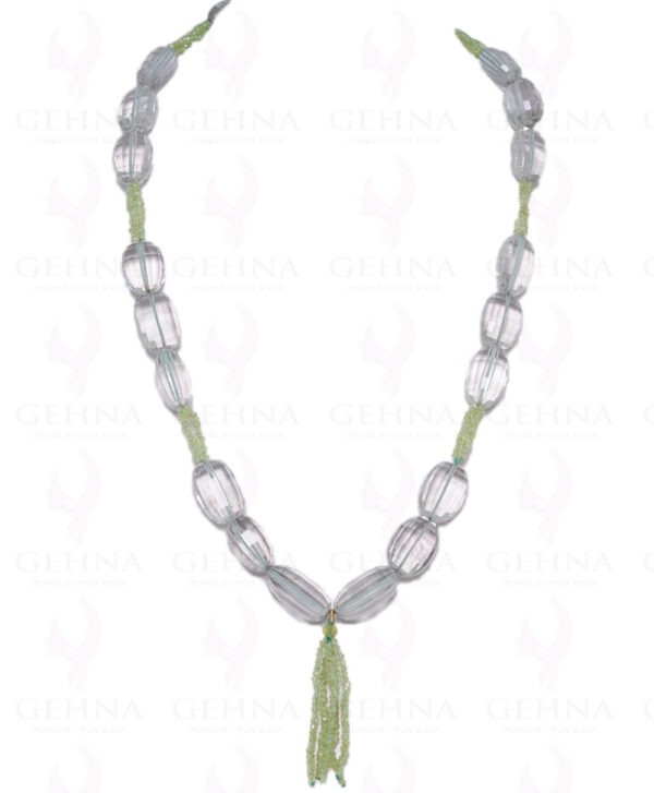 Green Amethyst & Peridot Gemstone Faceted Bead Necklace NS-1081