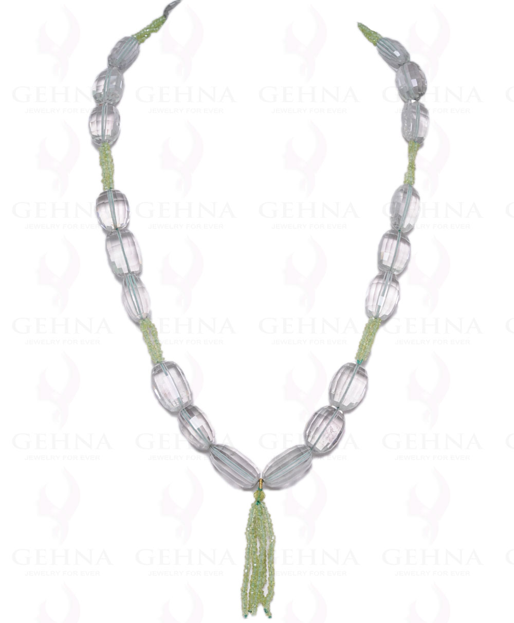 Green Amethyst & Peridot Gemstone Faceted Bead Necklace NS-1081