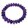 Amethyst Gemstone Round Cabochon Beaded Flexible Bracelet BS-1081
