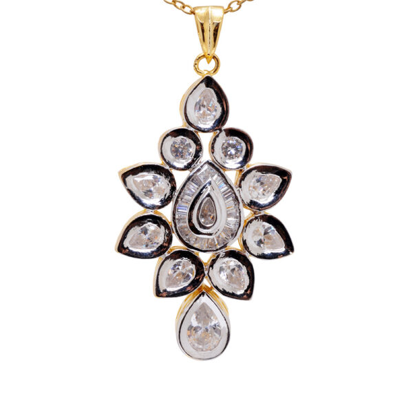 Cubic Zirconia Studded Trendy Pendant & Earring Set FP-1081