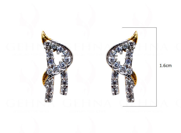 Simulated Diamond Studded Earrings FE-1081