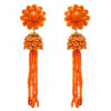Orange Carnelian Studded With Pachi Bead Tassels Earrings FE-1082