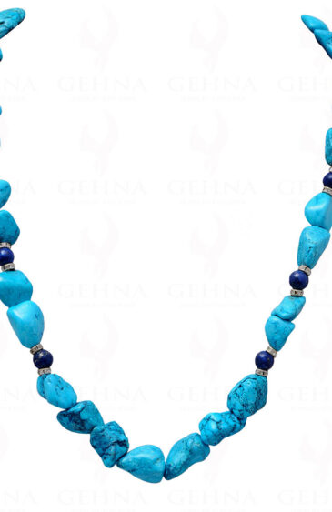 Turquoise & Lapis Lazuli Gemstone Necklace With 925 Silver Elements NS-1083