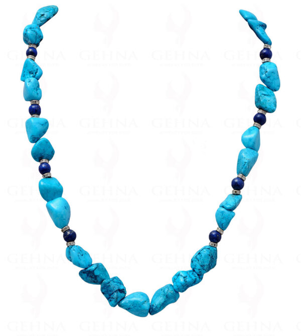 Turquoise & Lapis Lazuli Gemstone Necklace With 925 Silver Elements NS-1083