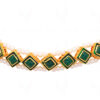 Emerald & Pearl Studded Necklace With Green Color Enamel Work FN-1083