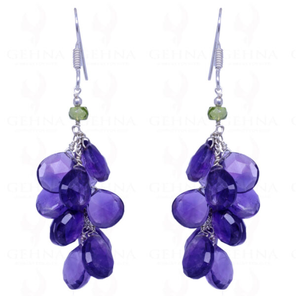 Amethyst & Peridot Gemstone Earrings Made In .925 Sterling Silver ES-1084