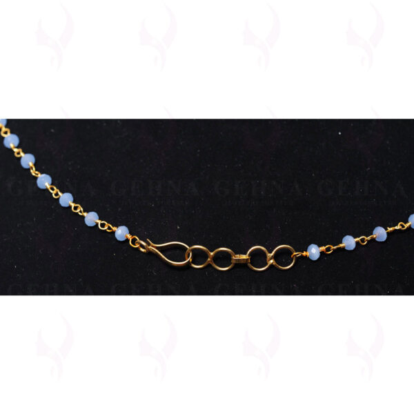 Chalcedony Stone Faceted Bead Chain .925 Sterling Silver CS-1084