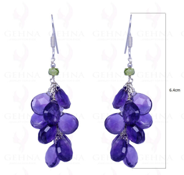 Amethyst & Peridot Gemstone Earrings Made In .925 Sterling Silver ES-1084