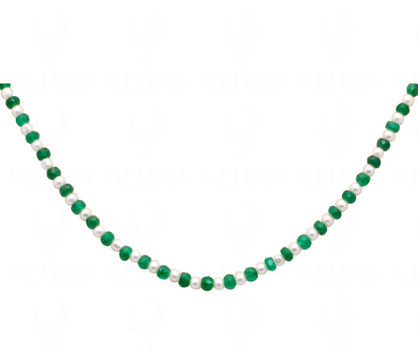 Pearl & Emerald Gemstone Bead String NM-1084