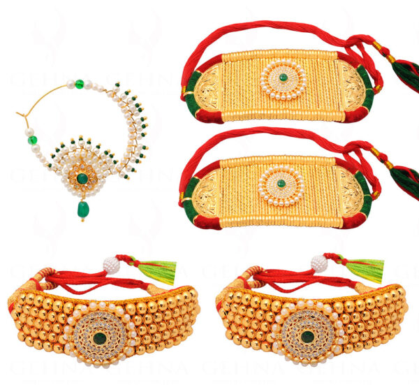 Traditional Raani Haar Rajputi Rajwadi Necklace Bracelet Earrings & More FN-1084