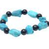 Black Onyx & Turquoise Gemstone Beaded Flexible Bracelet BS-1085