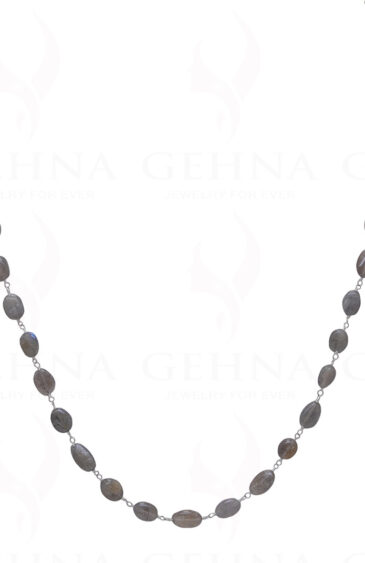 Labradorite Oval Shaped Bead Chain .925 Sterling Silver CS-1085