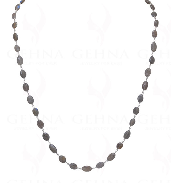 Labradorite Oval Shaped Bead Chain .925 Sterling Silver CS-1085