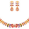 Multicolor Tourmaline Studded Beautiful Wedding Necklace & Earring Set FN-1085