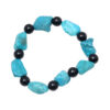 Black Onyx & Turquoise Gemstone Beaded Flexible Bracelet BS-1085
