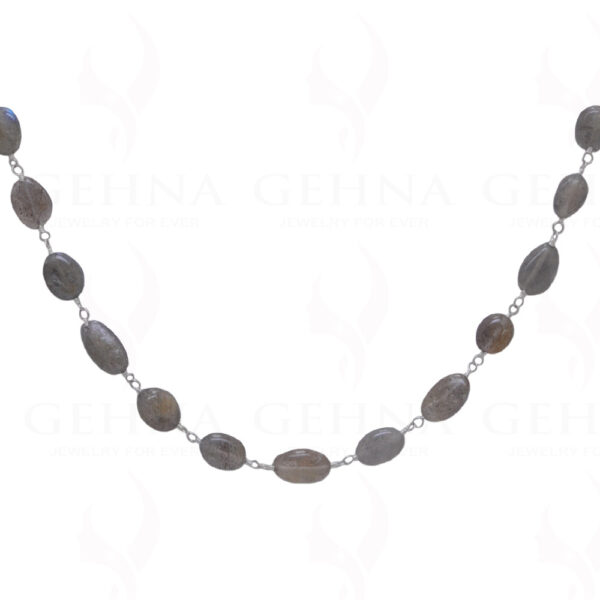 Labradorite Oval Shaped Bead Chain .925 Sterling Silver CS-1085