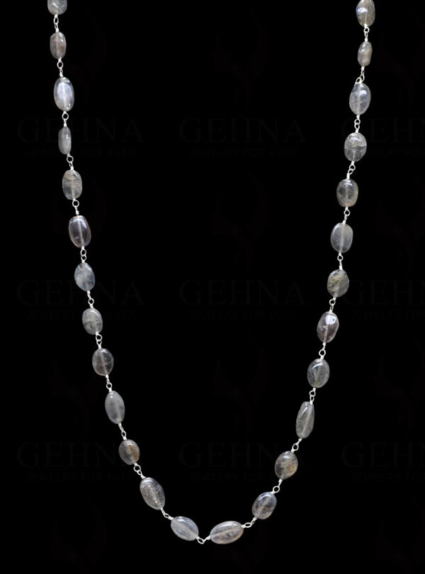 Labradorite Oval Shaped Bead Chain .925 Sterling Silver CS-1085