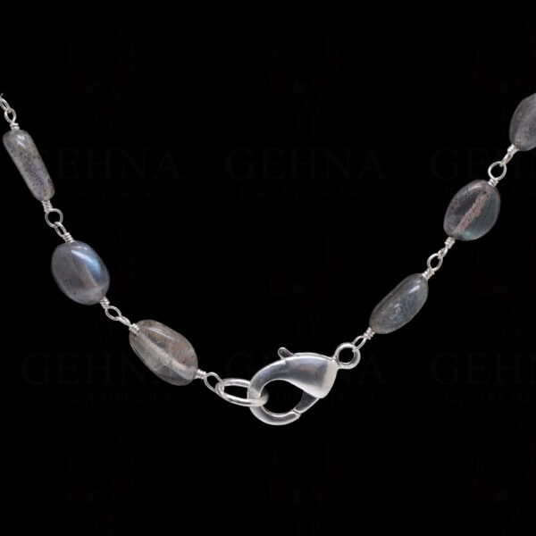 Labradorite Oval Shaped Bead Chain .925 Sterling Silver CS-1085