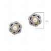 Pearl & Simulated Diamond Studded Flower Shape Earrings FE-1085