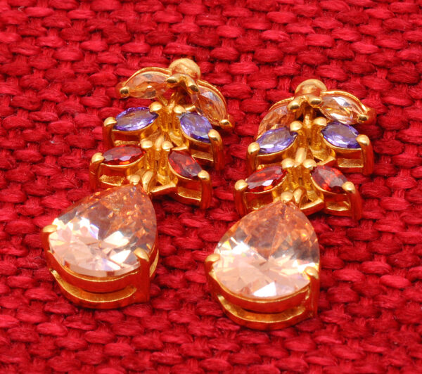 Multicolor Tourmaline Studded Beautiful Wedding Necklace & Earring Set FN-1085