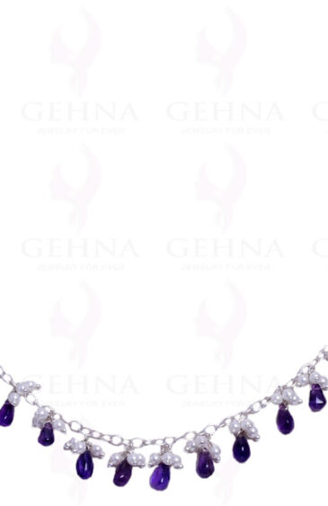 Pearl & Amethyst Gemstone Bead String NM-1086