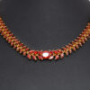 Red Garnet Color Stone Studded Beautiful Necklace & Earring Set FN-1086