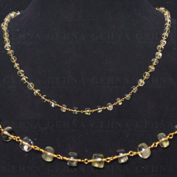 Lemon Topaz Gemstone Bead Chain In .925 Sterling Silver CS-1087