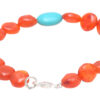 Carnelian & Turquoise Gemstone Coin Shaped Bracelet BS-1087