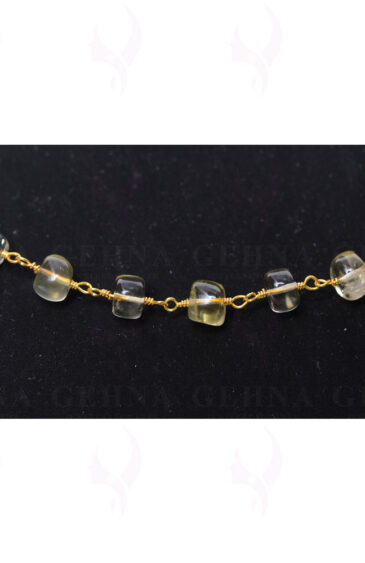 Lemon Topaz Gemstone Bead Chain In .925 Sterling Silver CS-1087