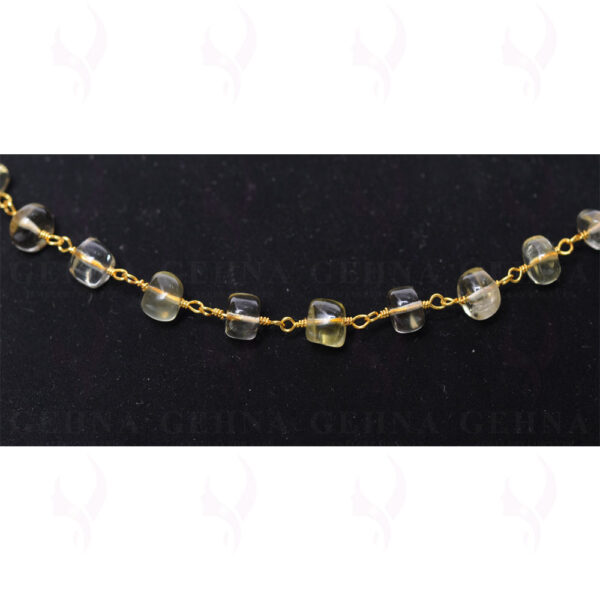 Lemon Topaz Gemstone Bead Chain In .925 Sterling Silver CS-1087