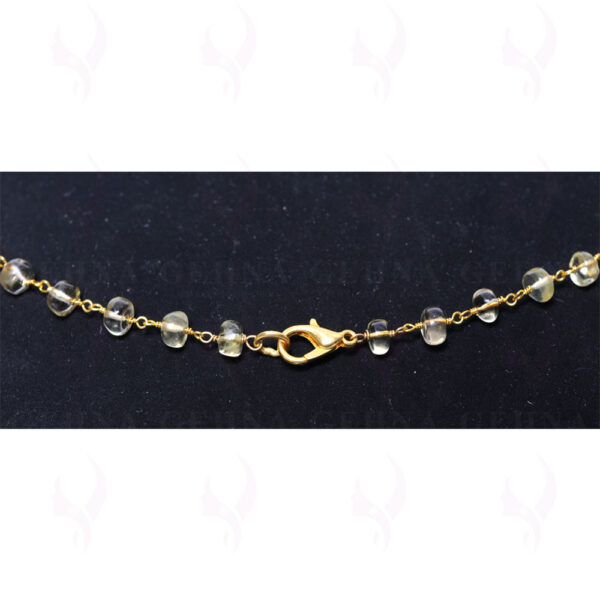 Lemon Topaz Gemstone Bead Chain In .925 Sterling Silver CS-1087