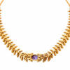Tanzanite Color Stone Studded Evening Party Wear Necklace & Earring Set FN-1087
