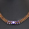 Tanzanite Color Stone Studded Evening Party Wear Necklace & Earring Set FN-1087