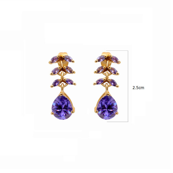 Tanzanite Color Stone Studded Evening Party Wear Necklace & Earring Set FN-1087