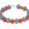 Carnelian & Chalcedony Gemstone Beaded Bracelet BS-1088