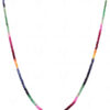 Emerald, Ruby & Blue Sapphire Gemstone Faceted Bead Necklace NP-1088